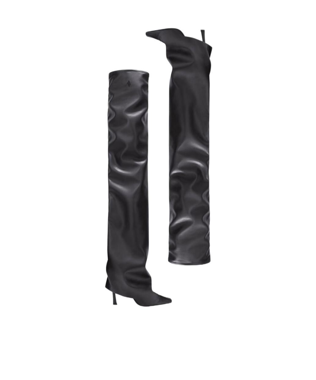 Attico Black "robin Otk" Thigh-high Boots In Black