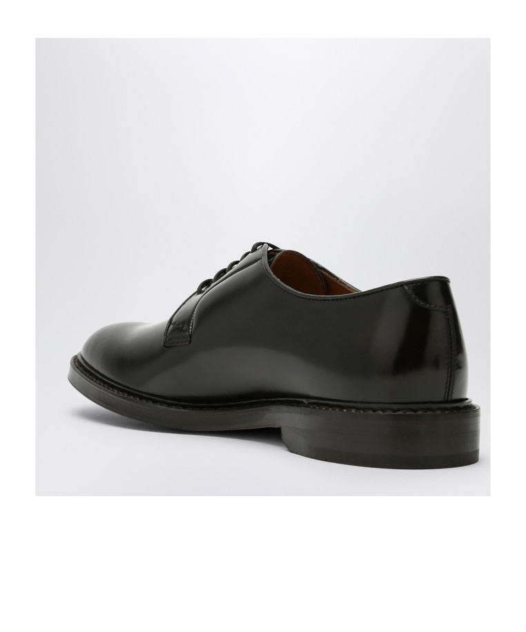 Doucal's Polished Derby Shoes With Lace-up Design In Black