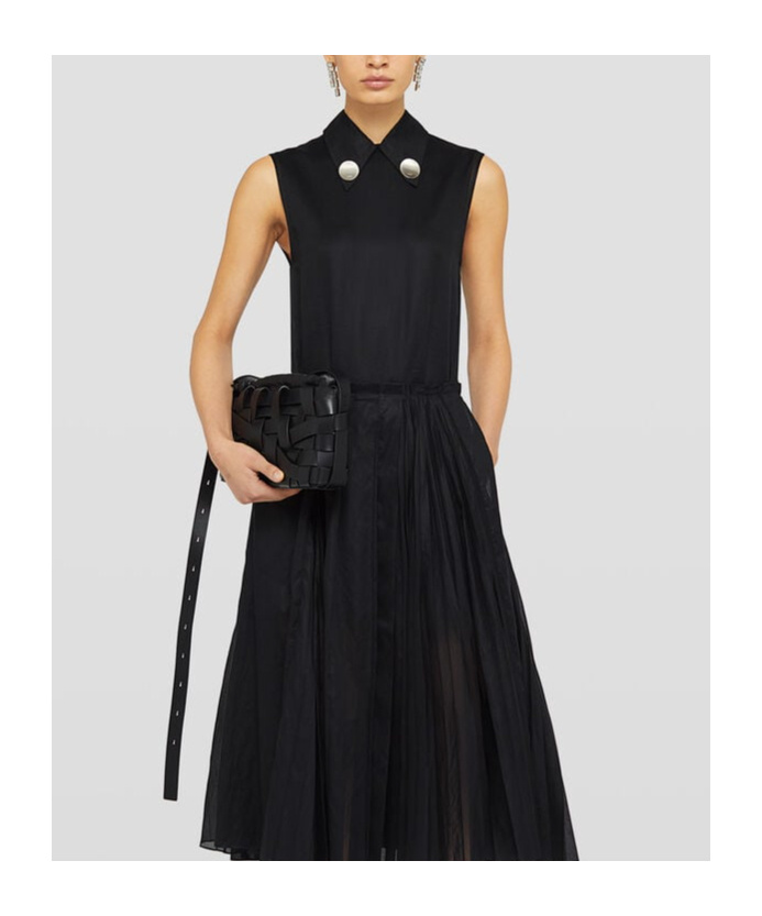 Jil Sander Interwoven-design Leather Clutch Bag In Black
