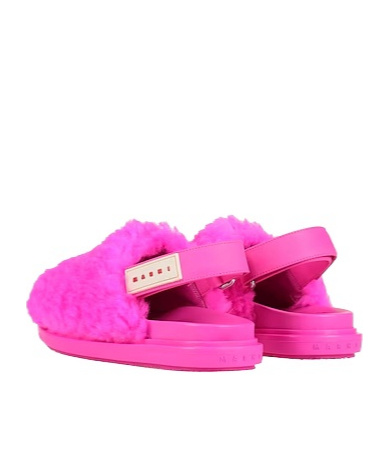 Marni Wool Mule Shoes In Pink