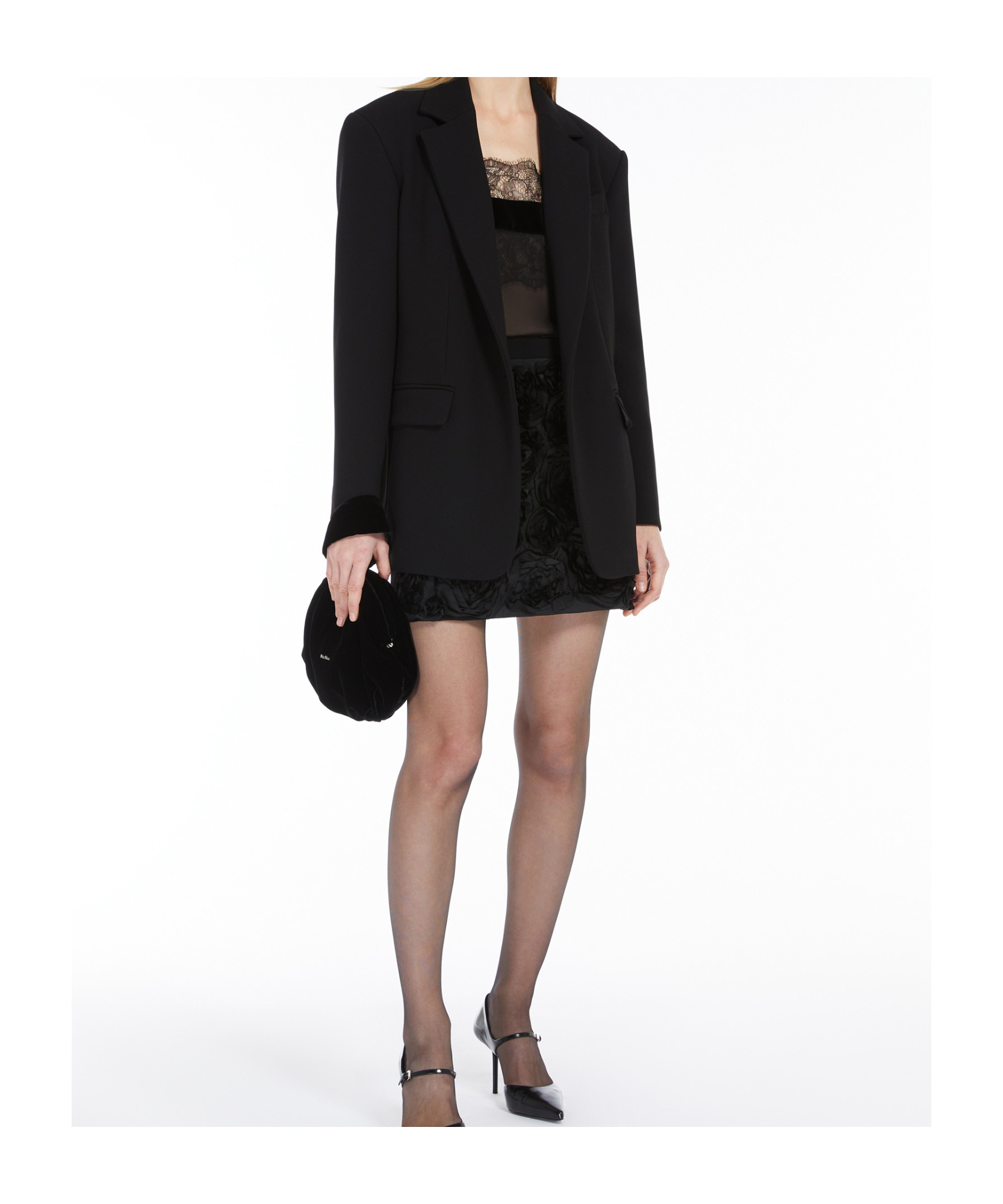 Max Mara Thin Shoulder Strap Sling In Black