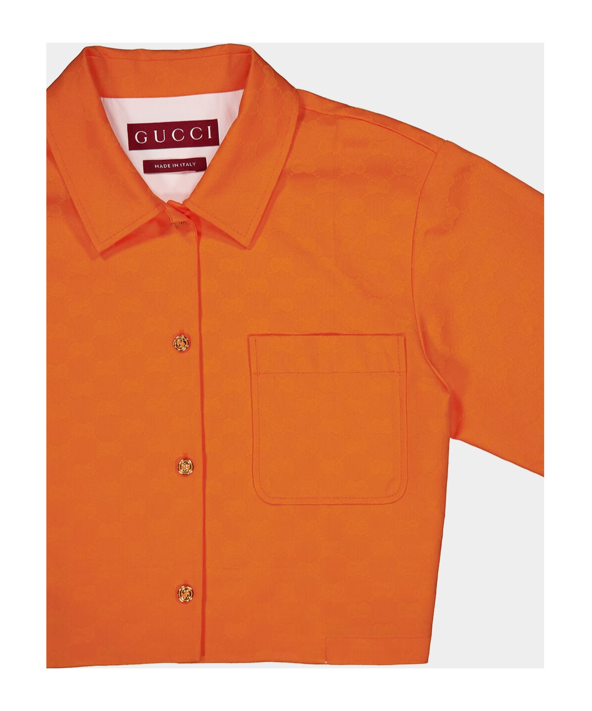Gucci Gg Gabardine Shirt In Orange