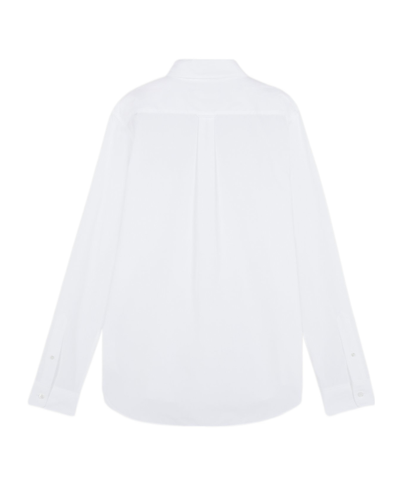 Maison Kitsuné Button Down Classic Shirt With Institutional Fox H Clothing In White