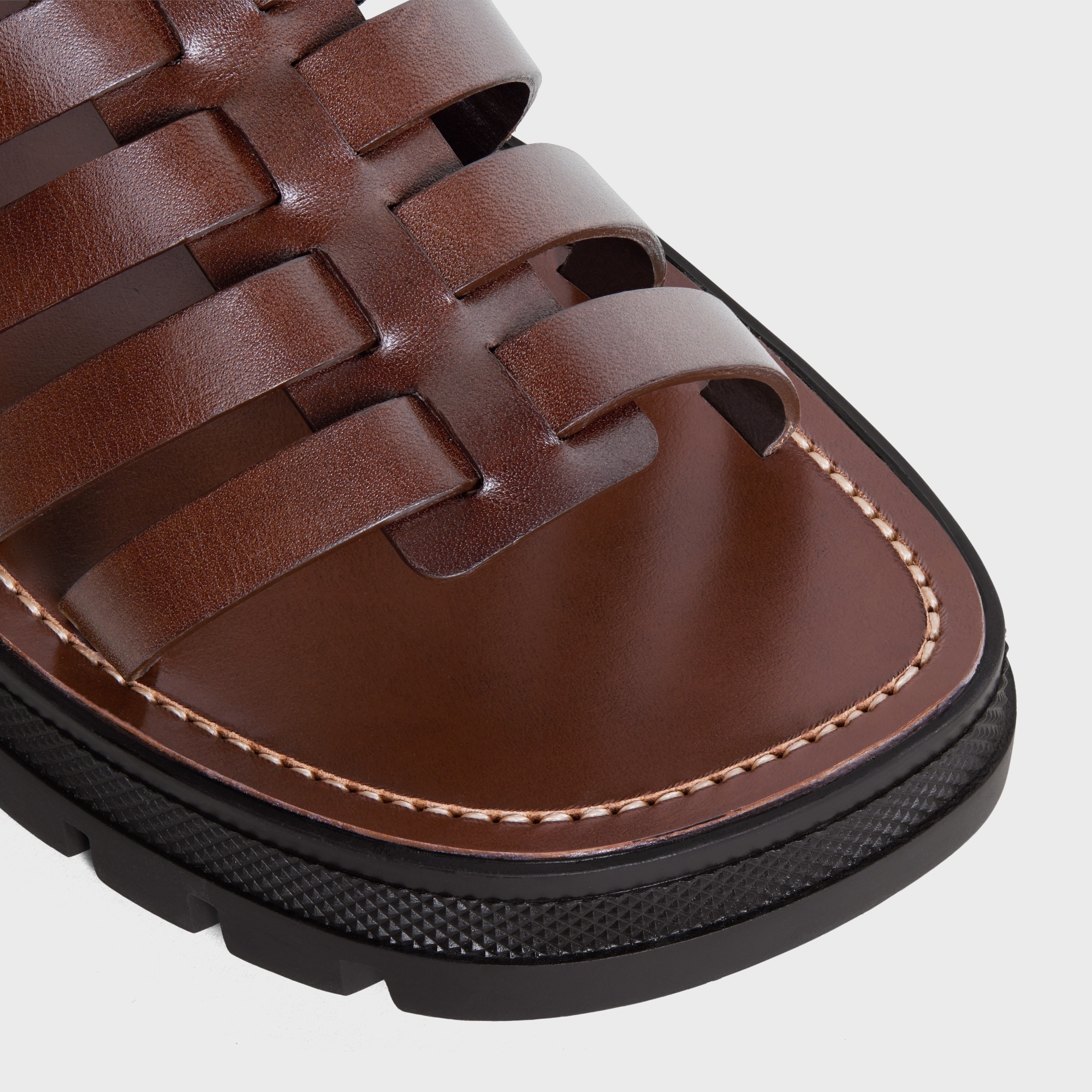 Celine Clea Triomphe Medium Sandals In Black