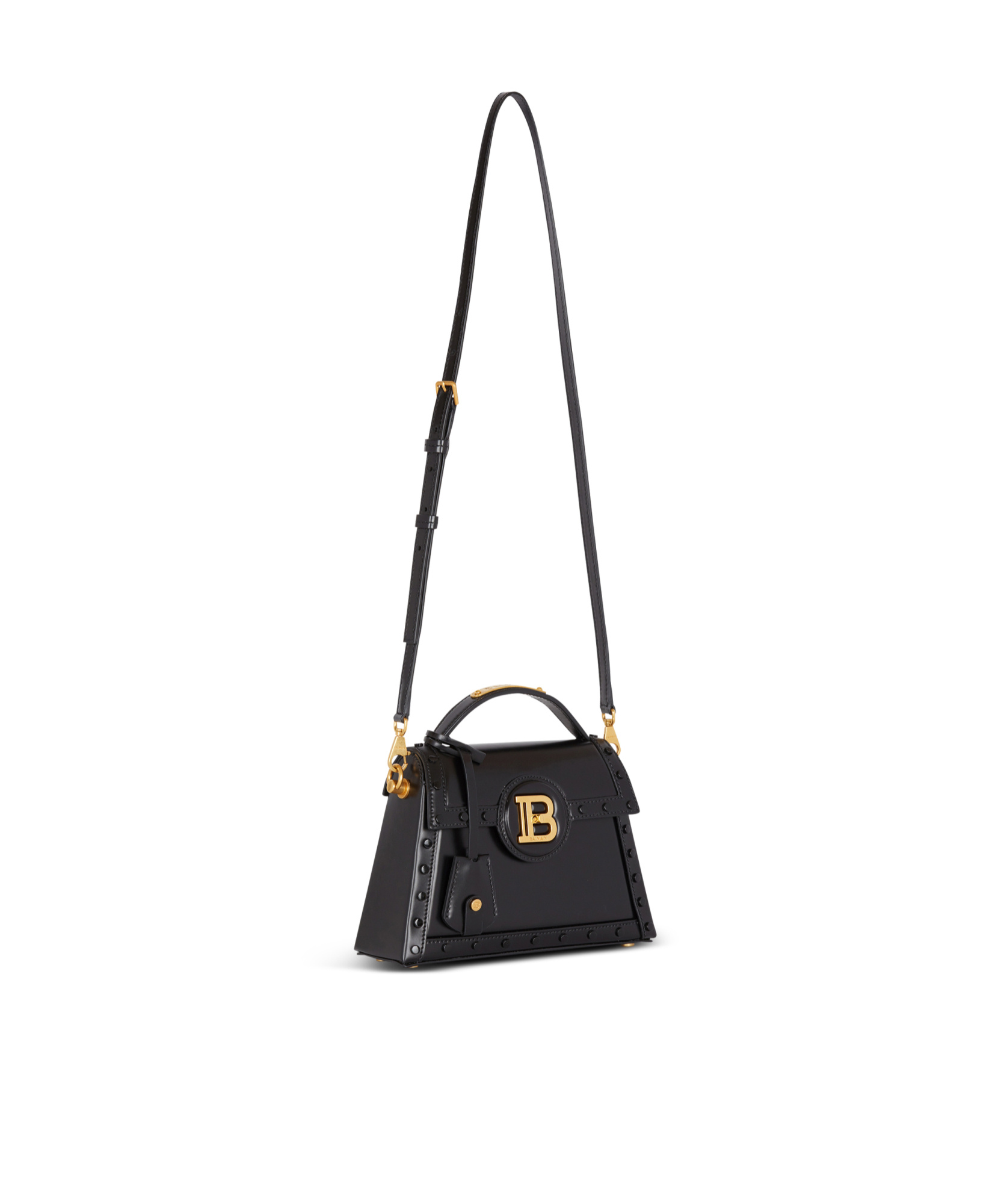 Balmain Small B-buzz Dynasty Leather Shoulder Bag In Black