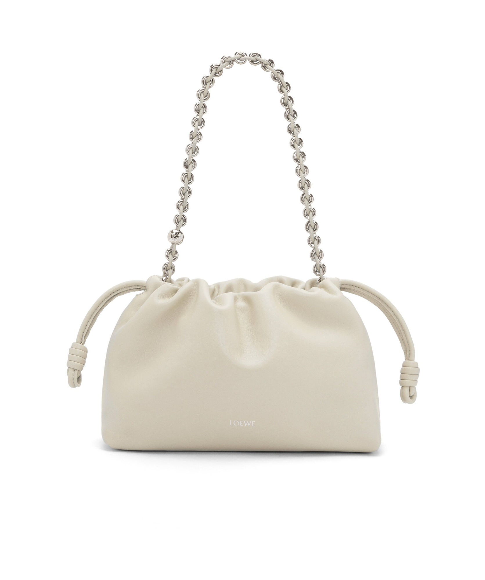 Loewe Flamenco Medium Drawstring Shoulder Bag In Neutral