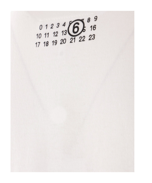 Mm6 Maison Margiela Numbers-motif Long T-shirt In White