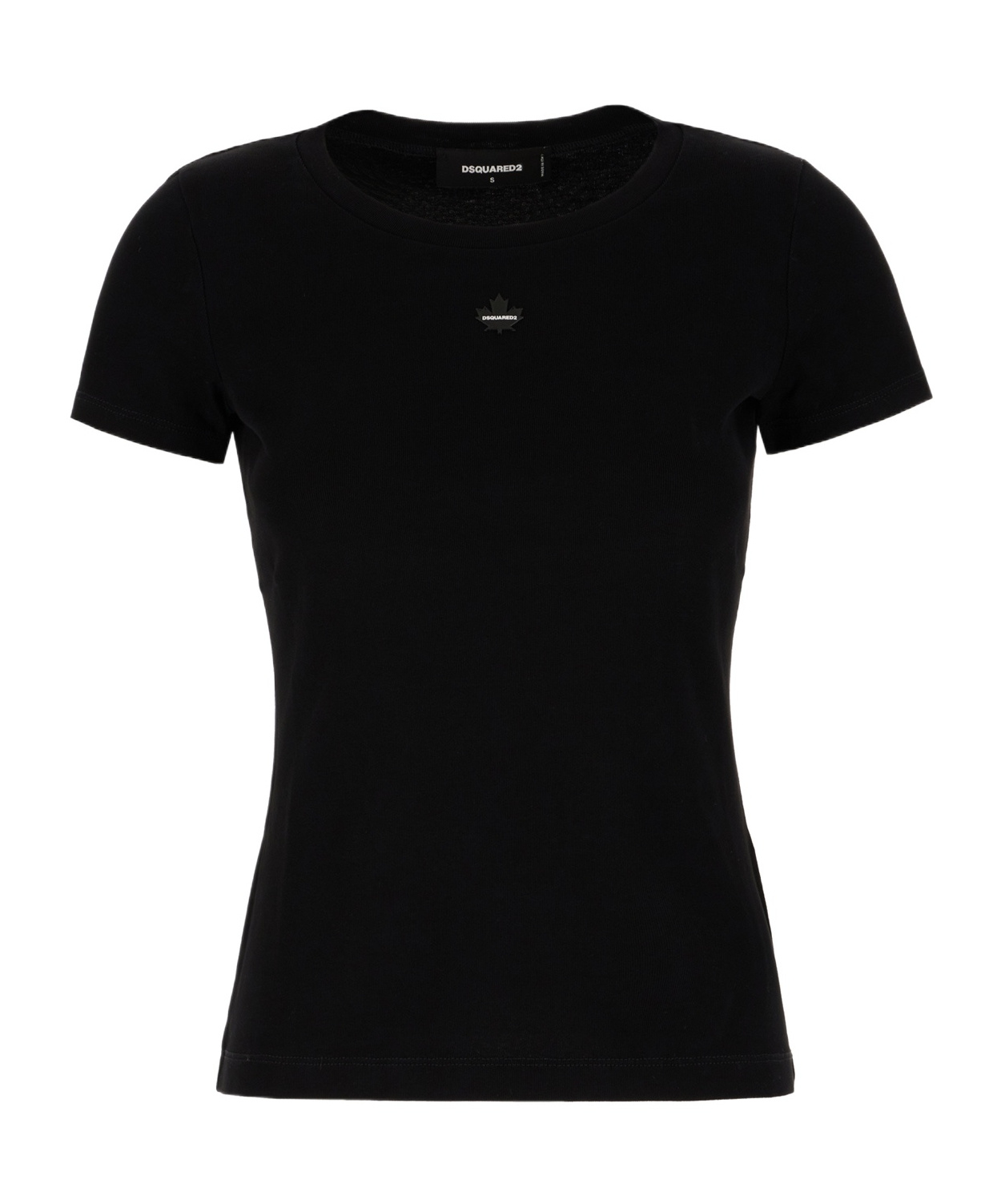 Dsquared2 Black Mini Fit Maple Leaf T-shirt In Black