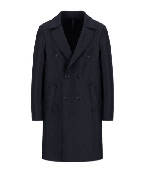 Harris Wharf London Oversize Double Breasted Coat In Blue