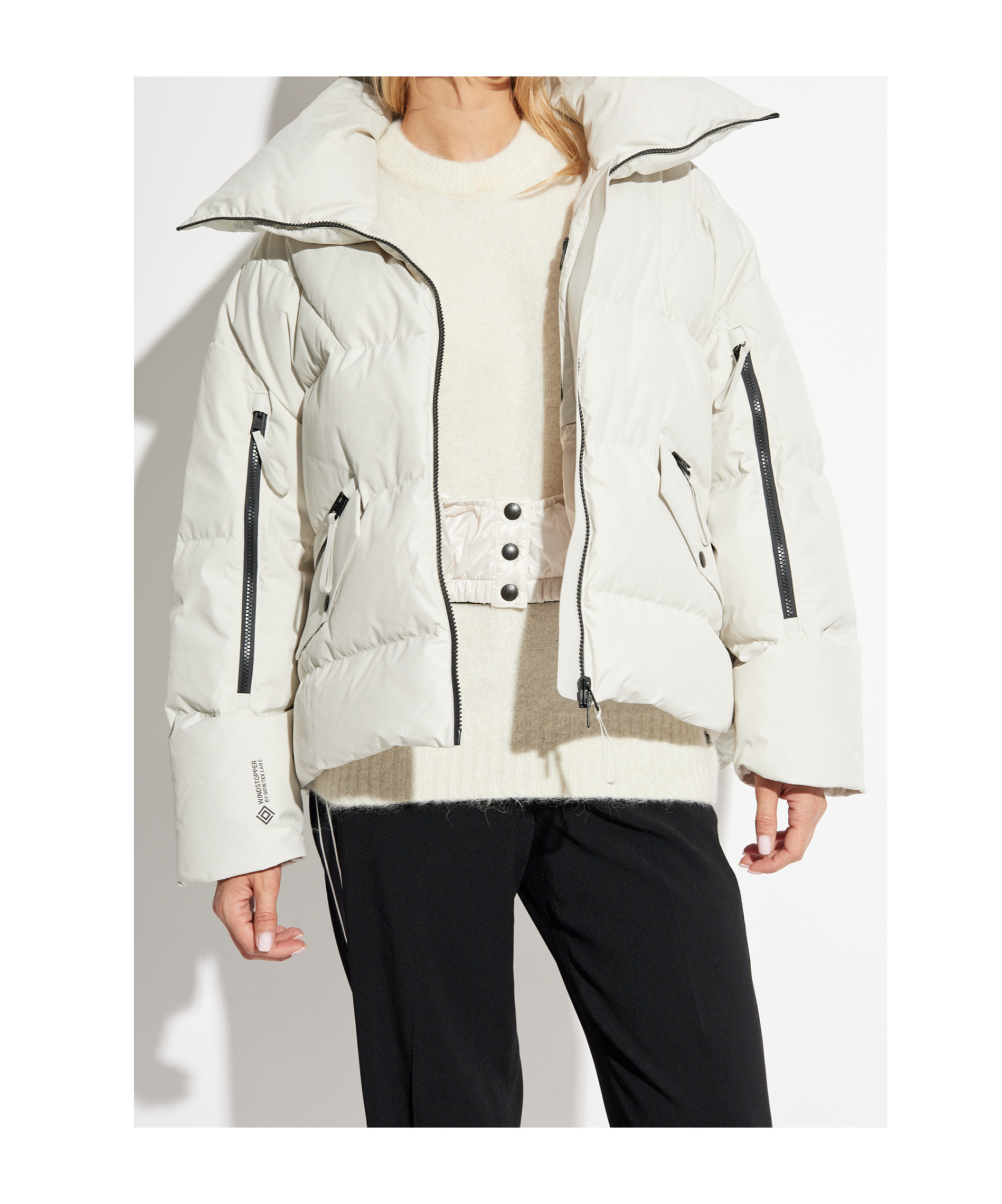 Woolrich High-neck Oversized Down Jacket In White