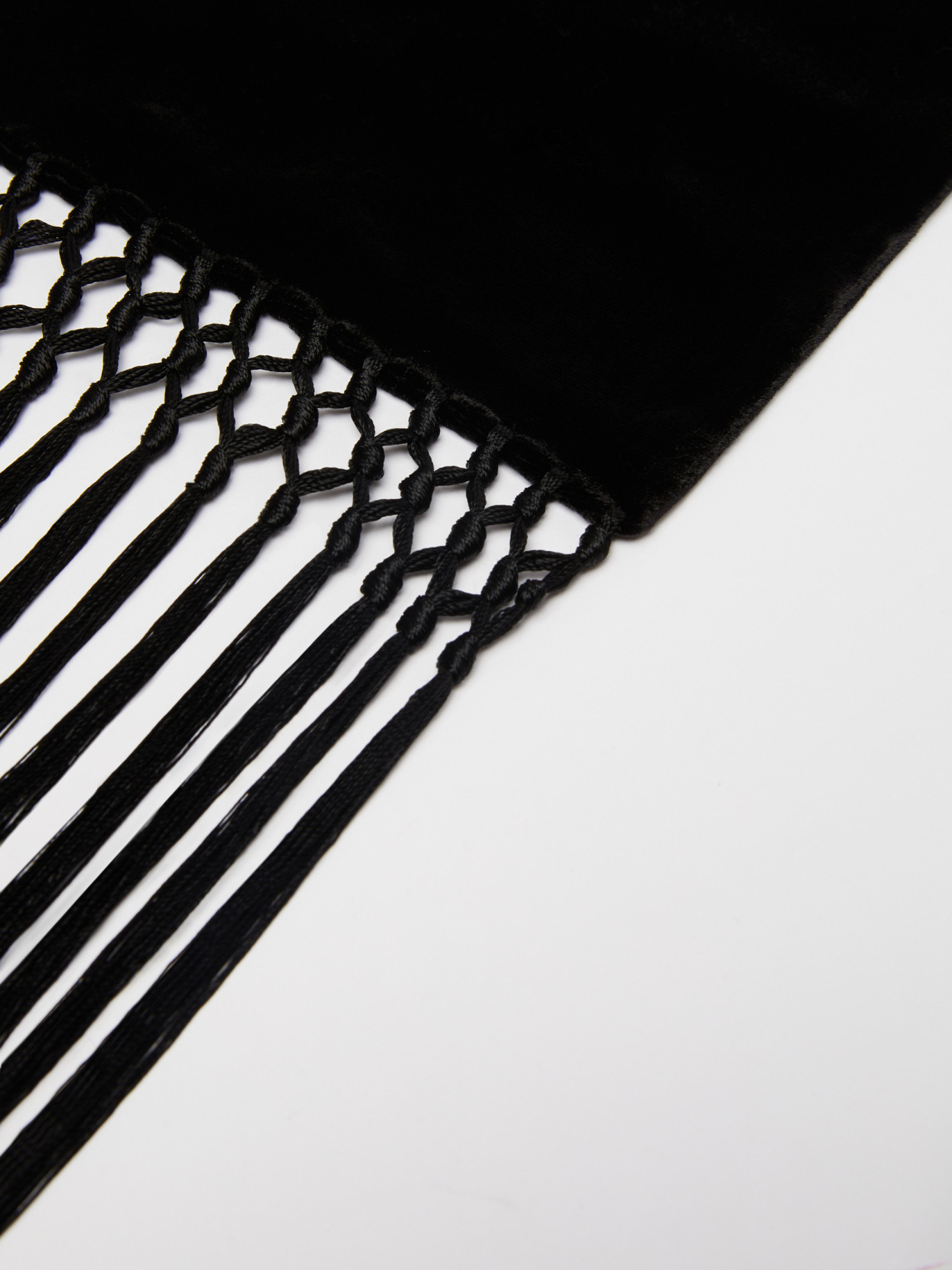 Max Mara Fringed Scarf In Black