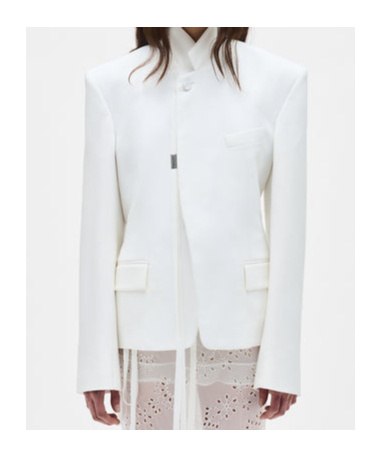 Ann Demeulemeester Lizzie Comfort Tailored Jacket In Natural White