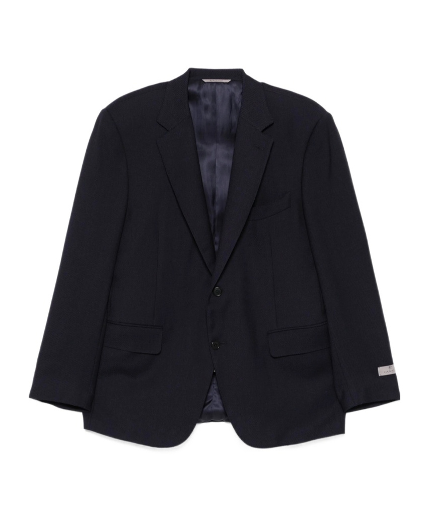 Canali Twill-weave Blazer In Black