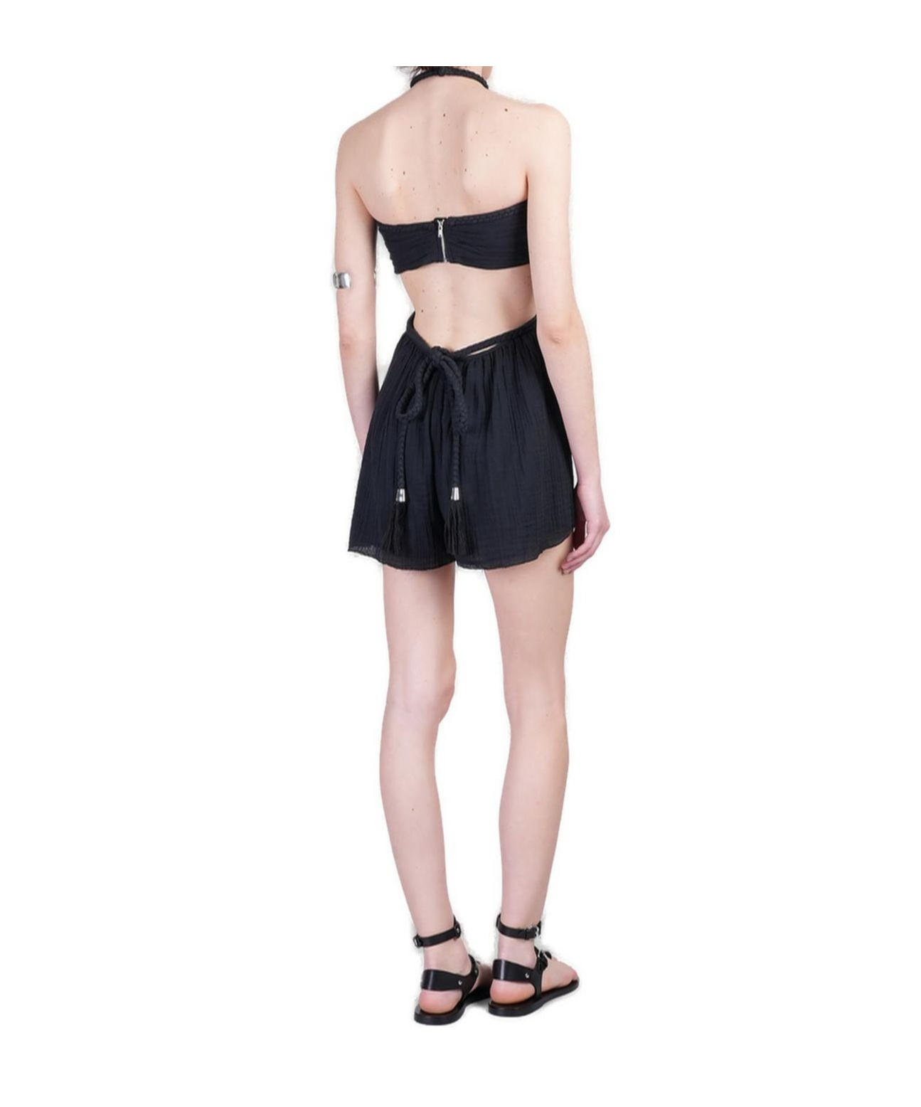 Isabel Marant Jessie Jumpsuit In Black Cotton In Nude