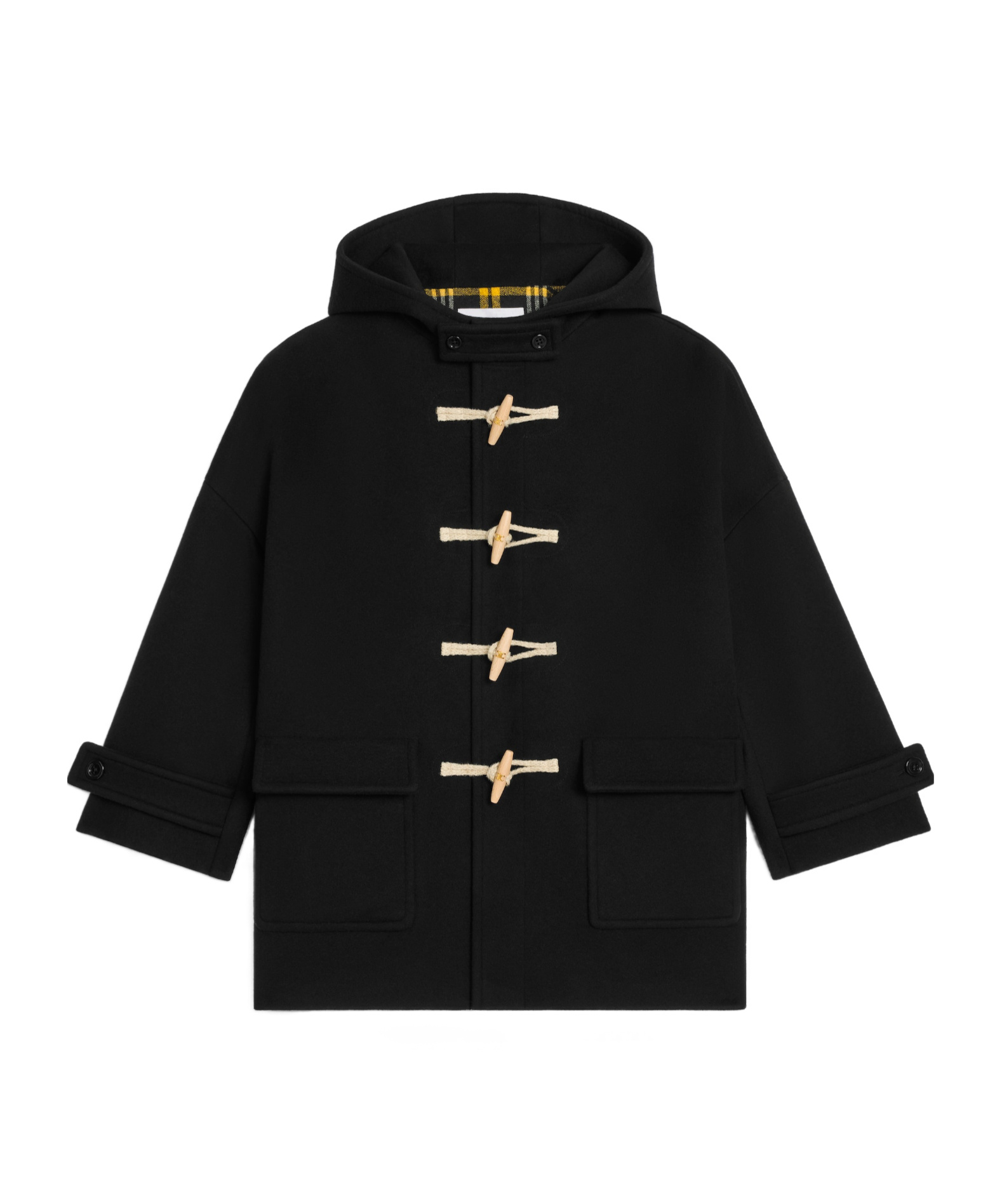 Celine Egg-shaped Duffle-coat In Double Face Cashmere In Black