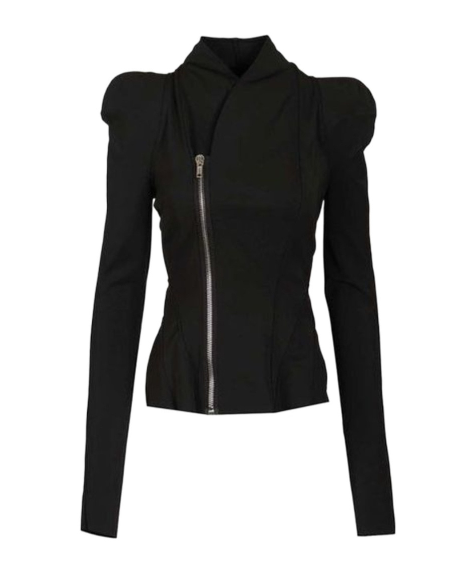 Rick Owens Lilies Princess Asymmetric Zip Jacket In Black