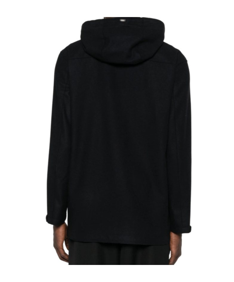 Herno Hooded Zip-front Coat In Black
