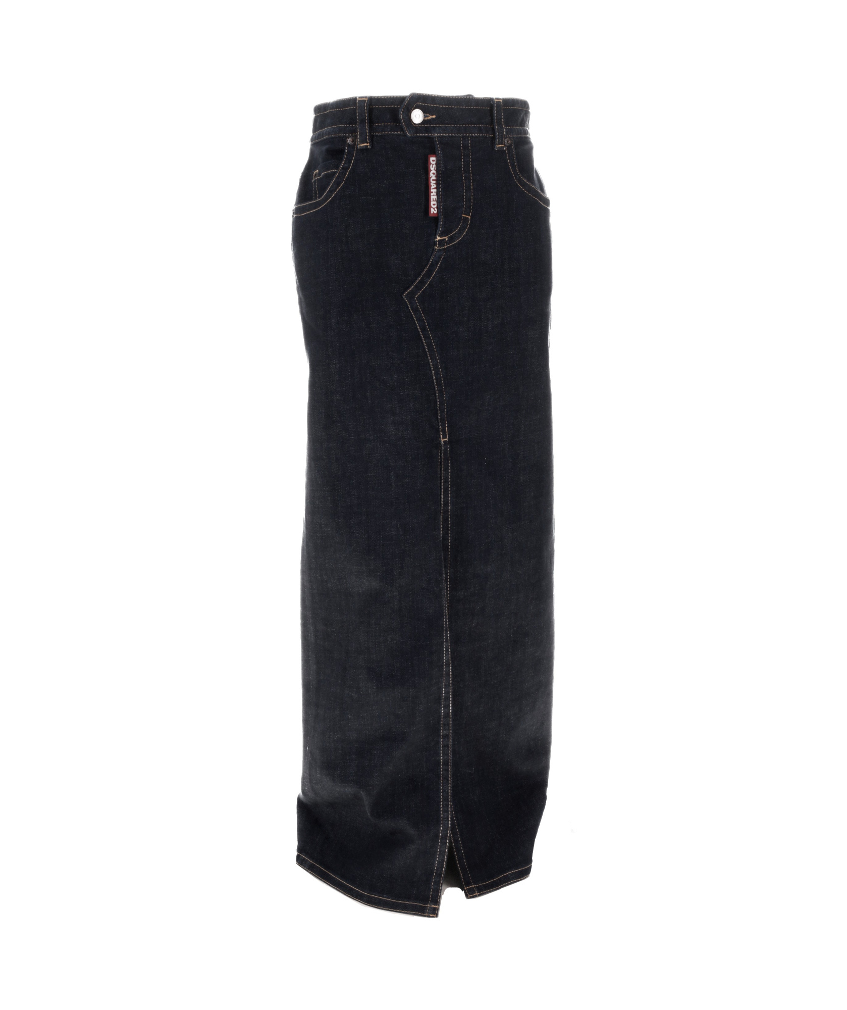 Dsquared2 Front Slit Skirt Back Pockets In Black