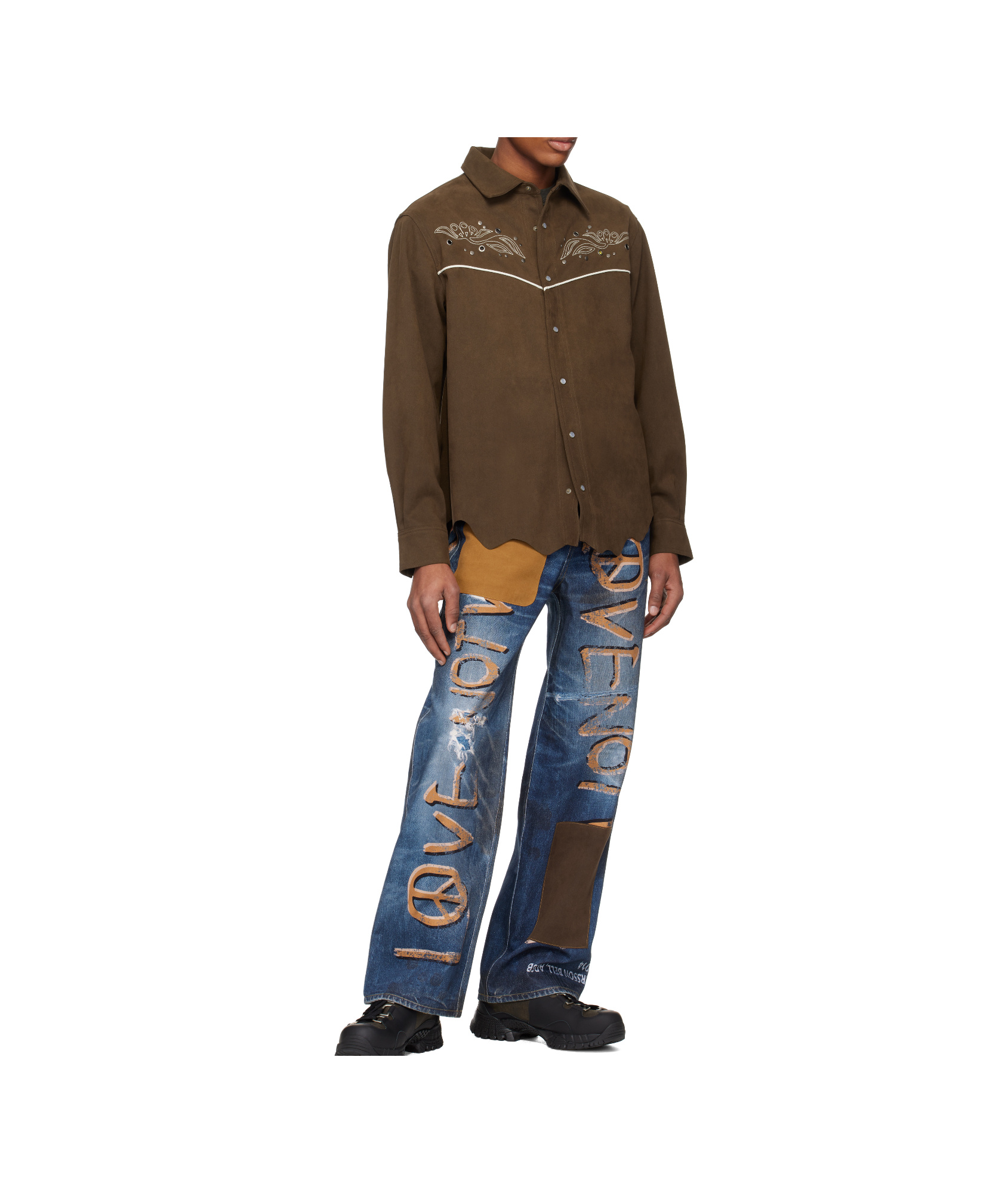 Andersson Bell Lemmans Faux-suede Shirt In Brown