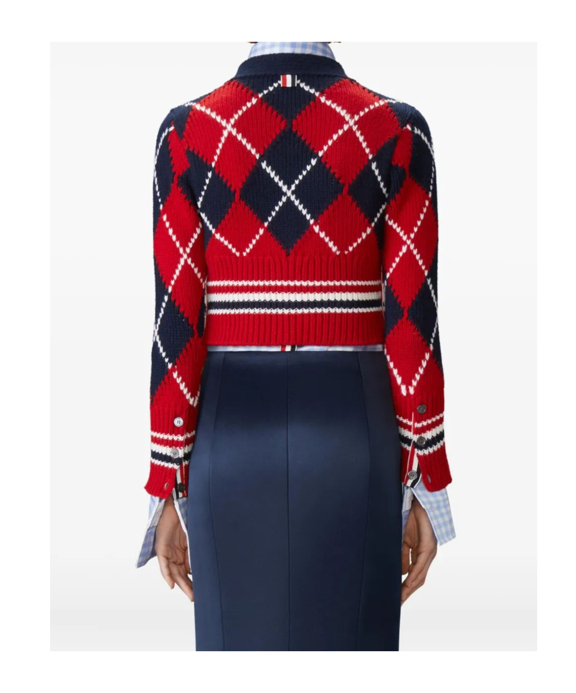 Thom Browne Long-sleeved Cardigan In Red
