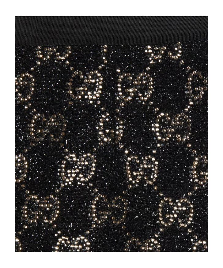 Gucci Crystal-embellished Skirt In Black