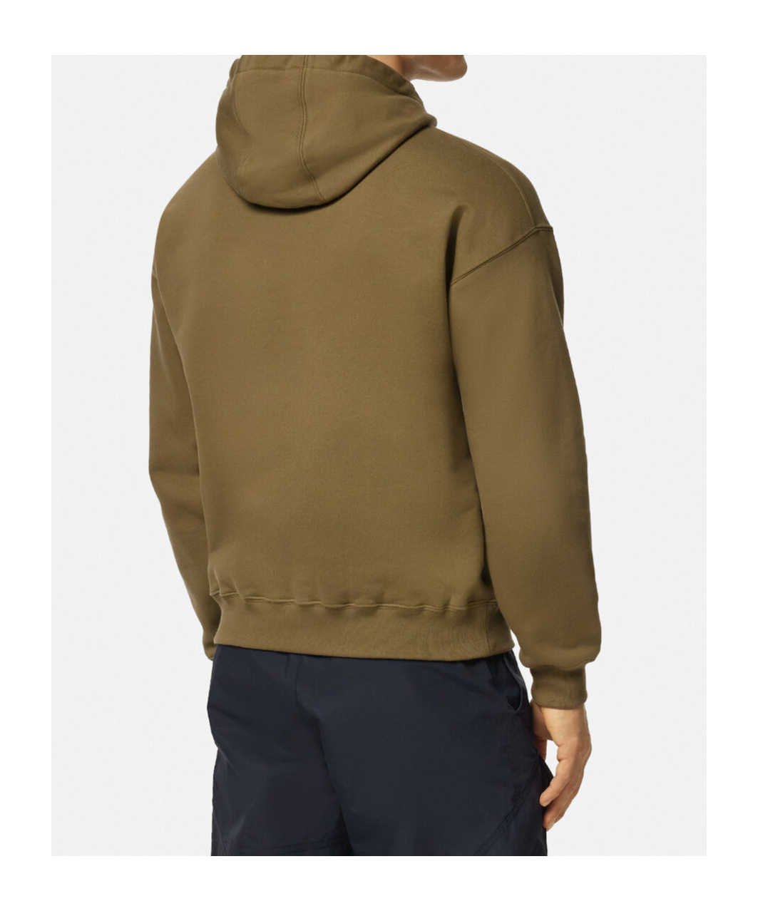 Versace Medusa Head Detailed Drawstring Hoodie In Green