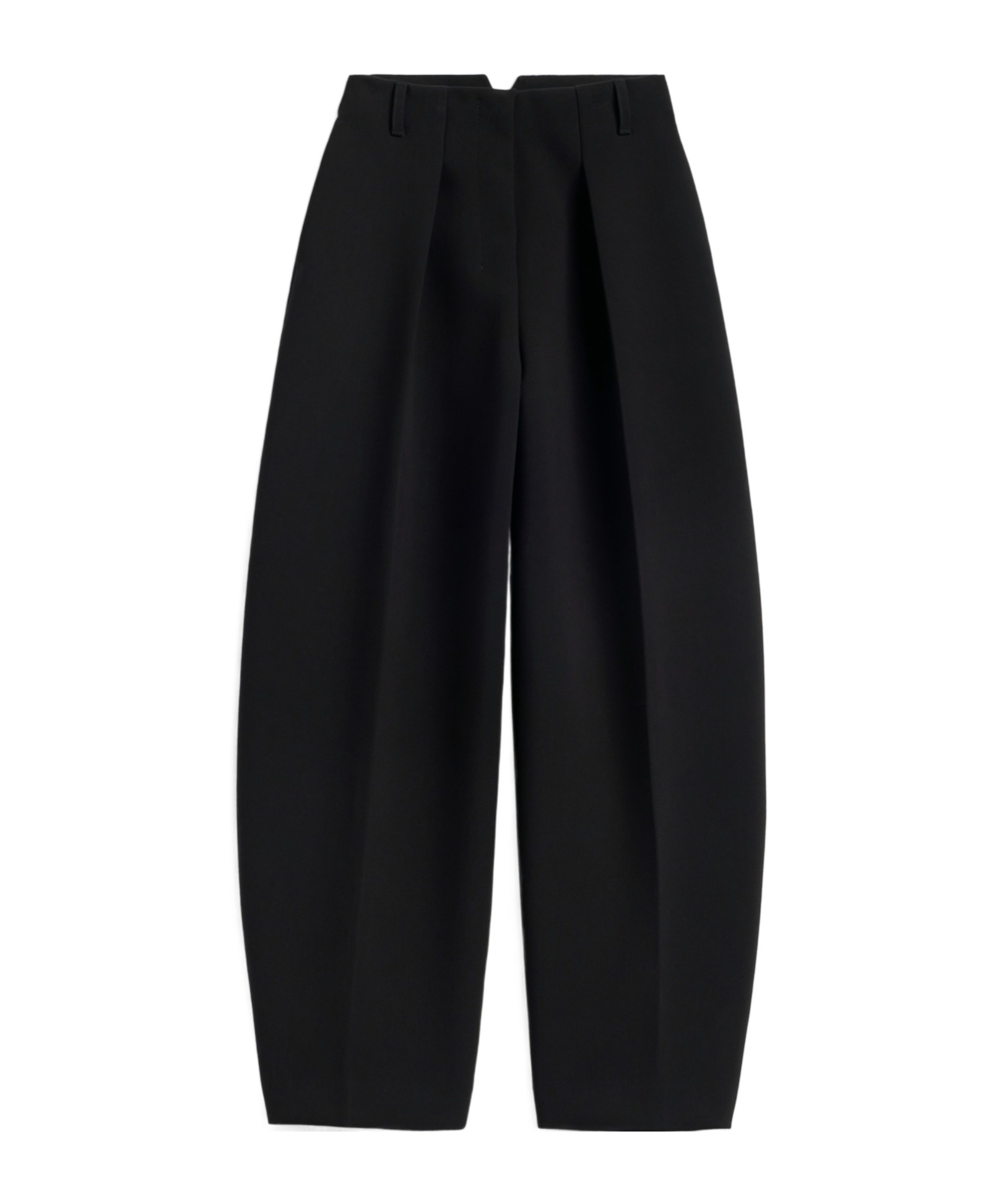 Jacquemus High-waisted Black Viscose Trousers With Wide-leg Silhouette In Black