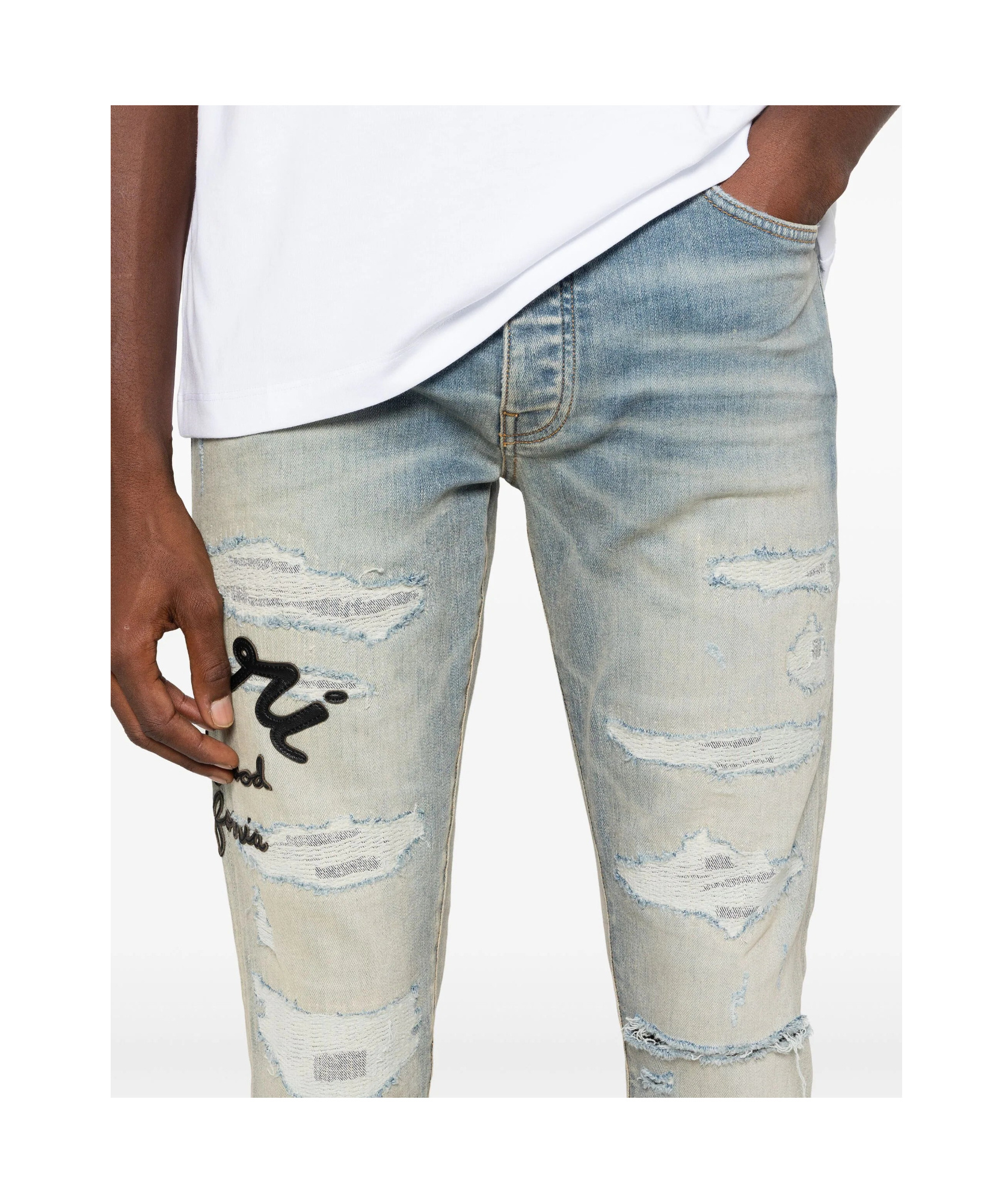 Amiri Belt-loop Jeans In Gray