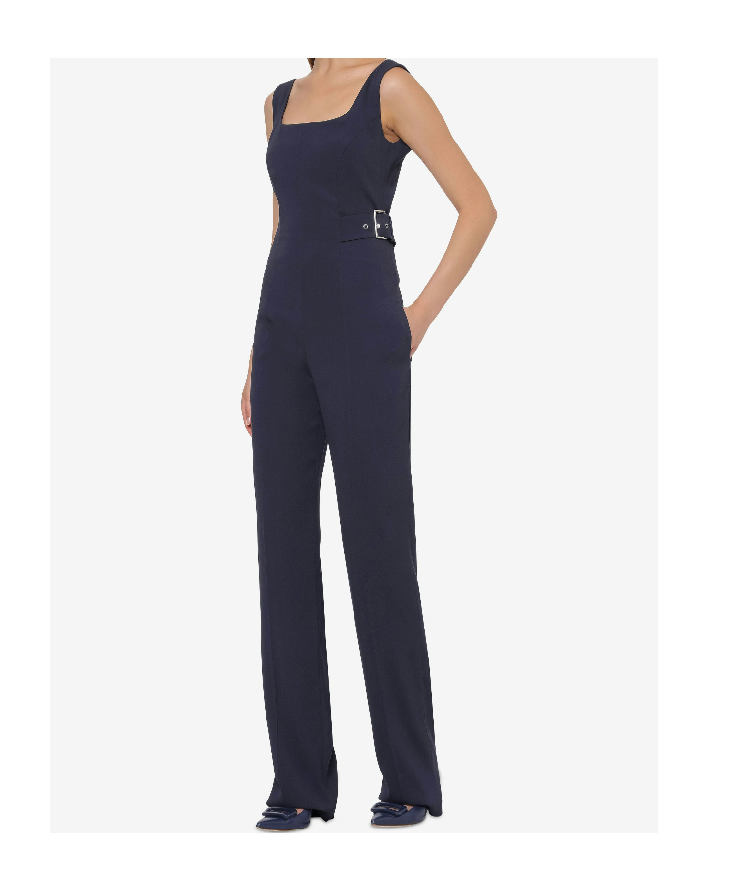 Alberta Ferretti Crossover-strap Jumpsuit In Black