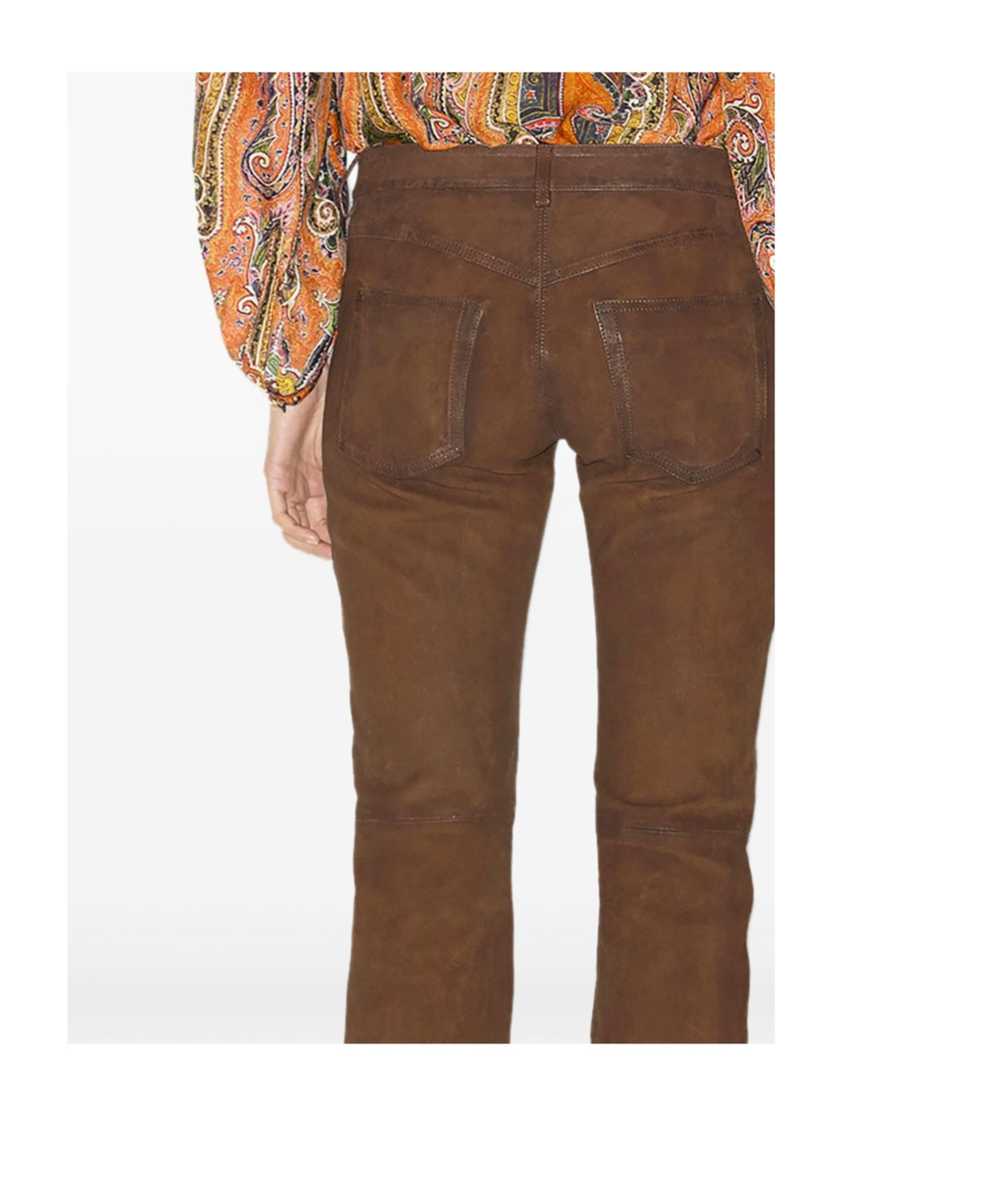 Isabel Marant Vanel Lace-up Suede Straight-leg Pants In Brown