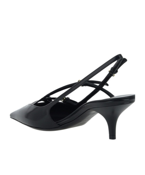 Miu Miu Buckle-embellished Slingback Pumps In Black