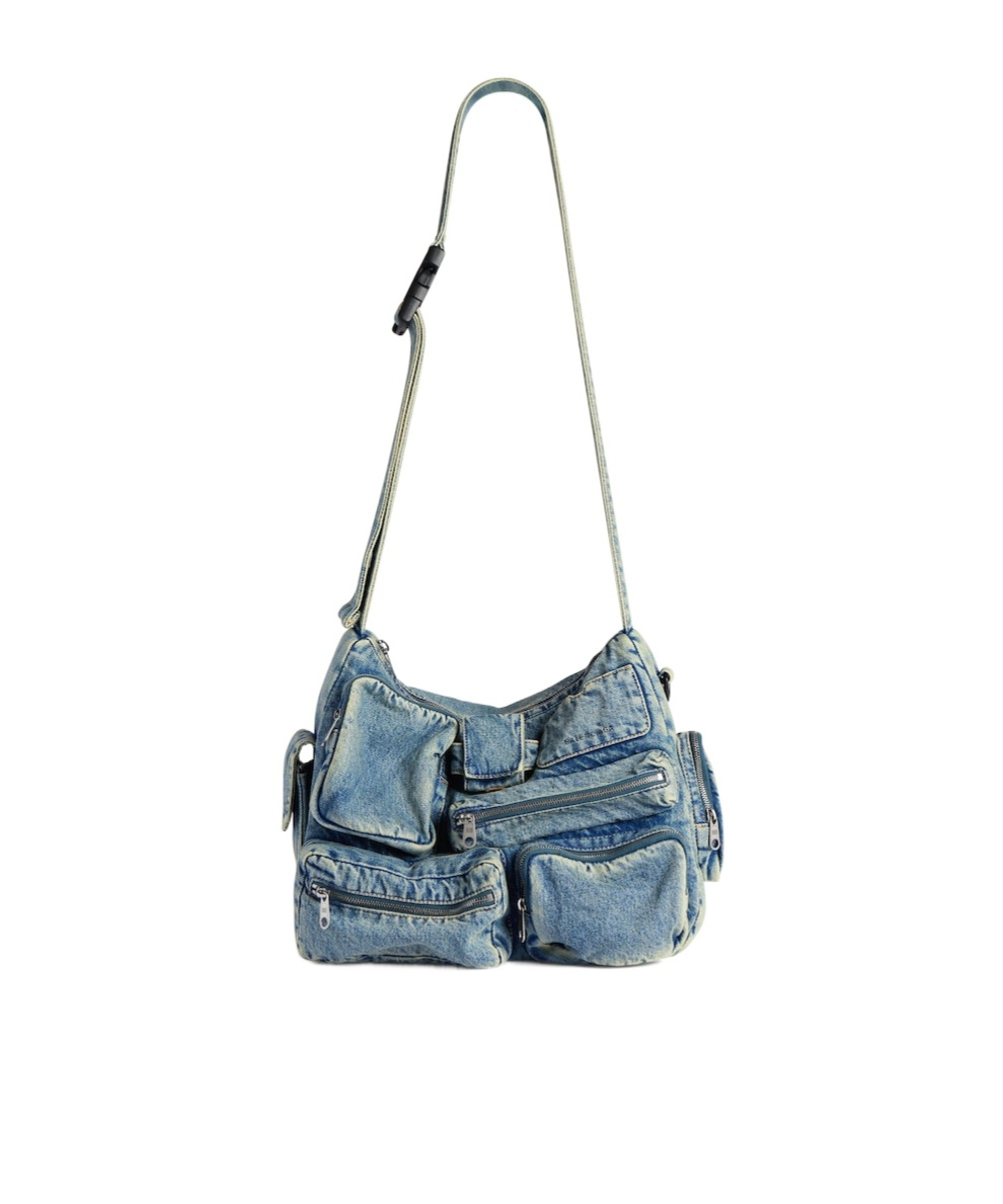 Balenciaga Men's Superbusy Messenger Bag In Vintage Blue