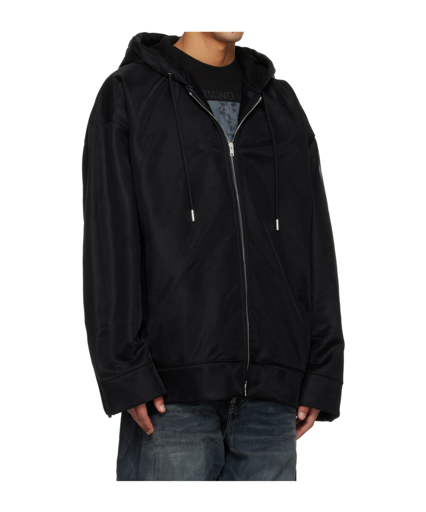 Mastermind Japan Sheer Multi-layered Zipper Casual Jacket In Black