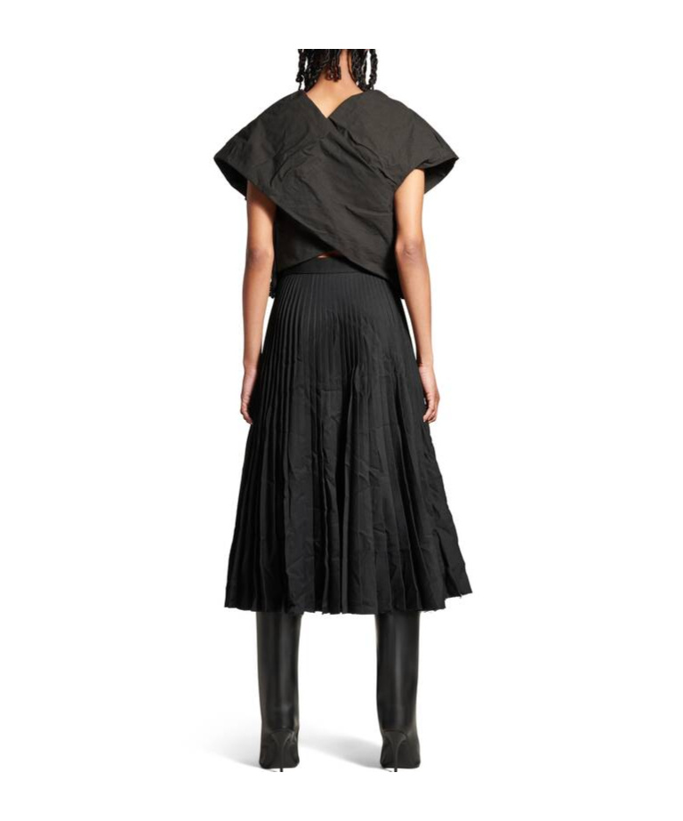 Balenciaga Asymmetrical Midi Skirt In Black