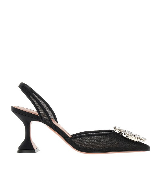 Shop Amina Muaddi Pointed High-heeled Sandals In Black