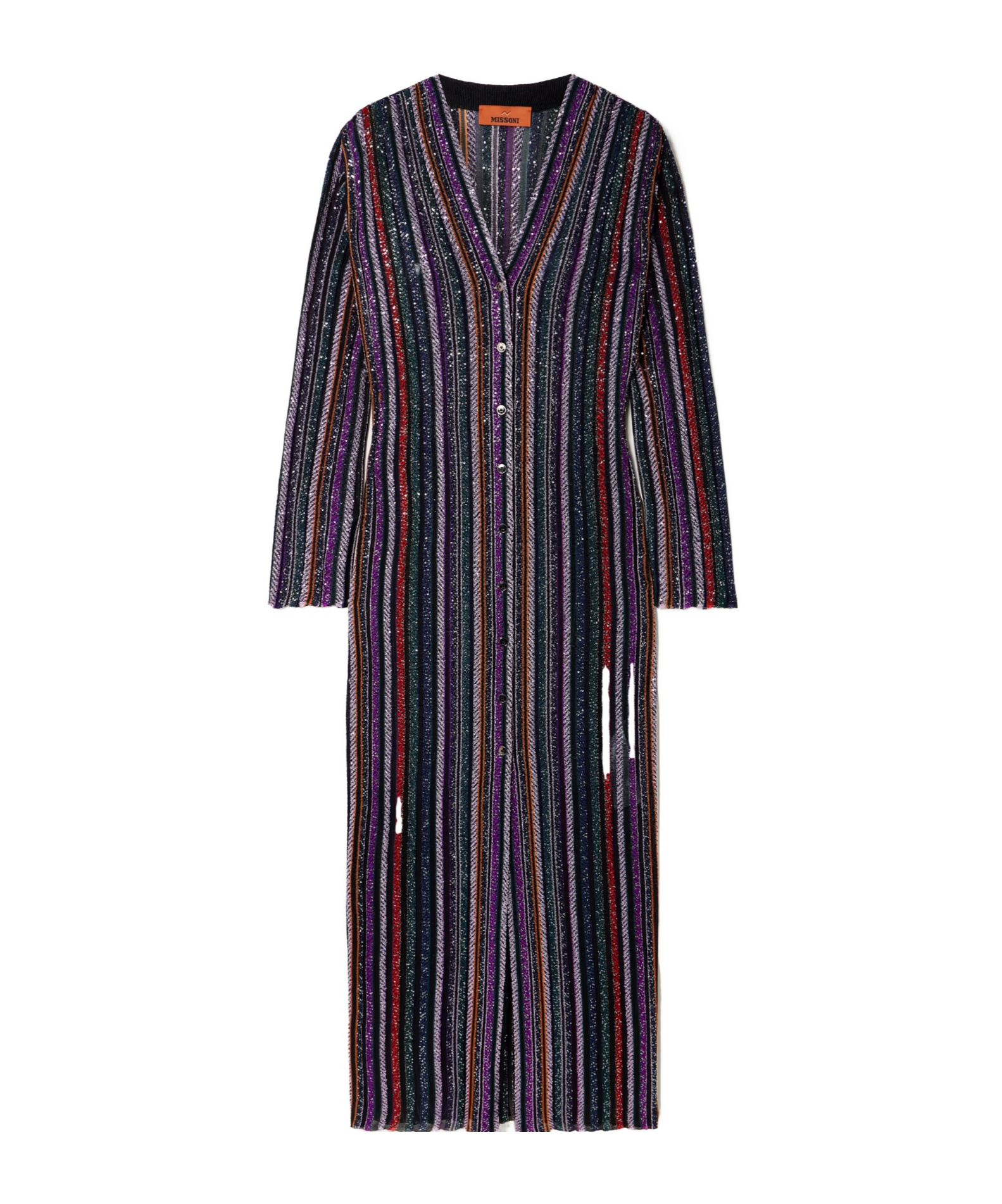 Missoni Sequin-embellished Striped Crochet-knit Cardigan In Black