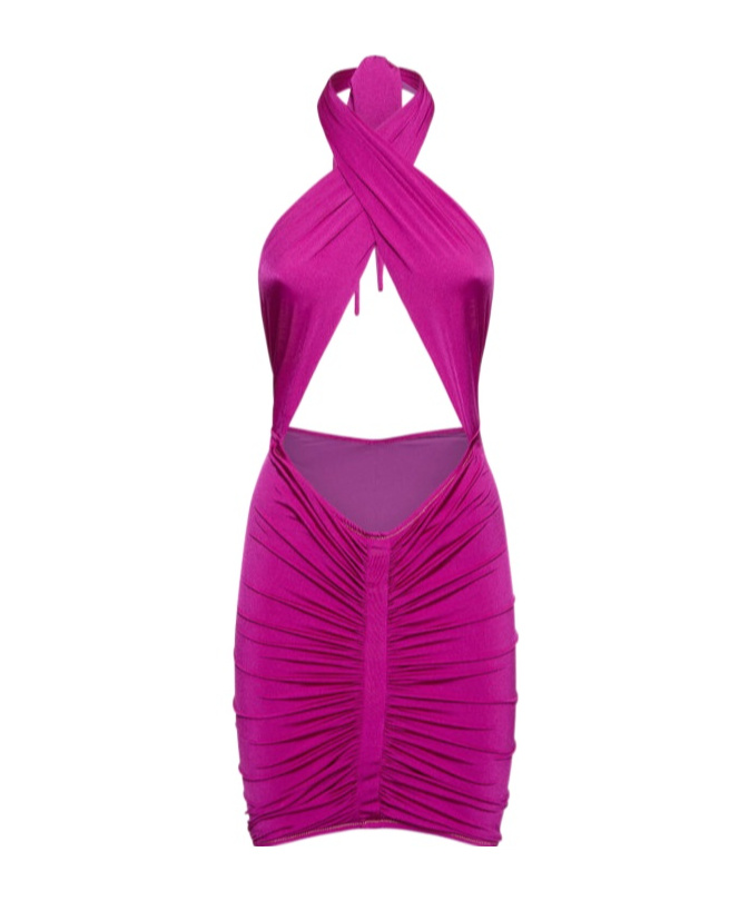 Reina Olga Stallion Crisscross Cutout Mini Dress