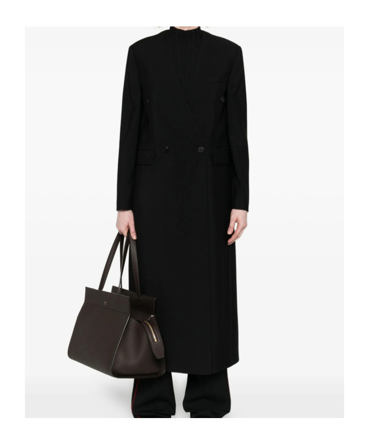 The Row Double-breasted Coat In Black
