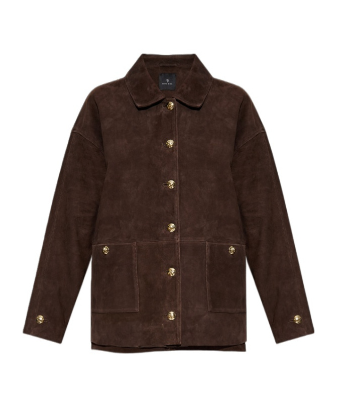 Anine Bing Long Sleeve Jacket In Brown