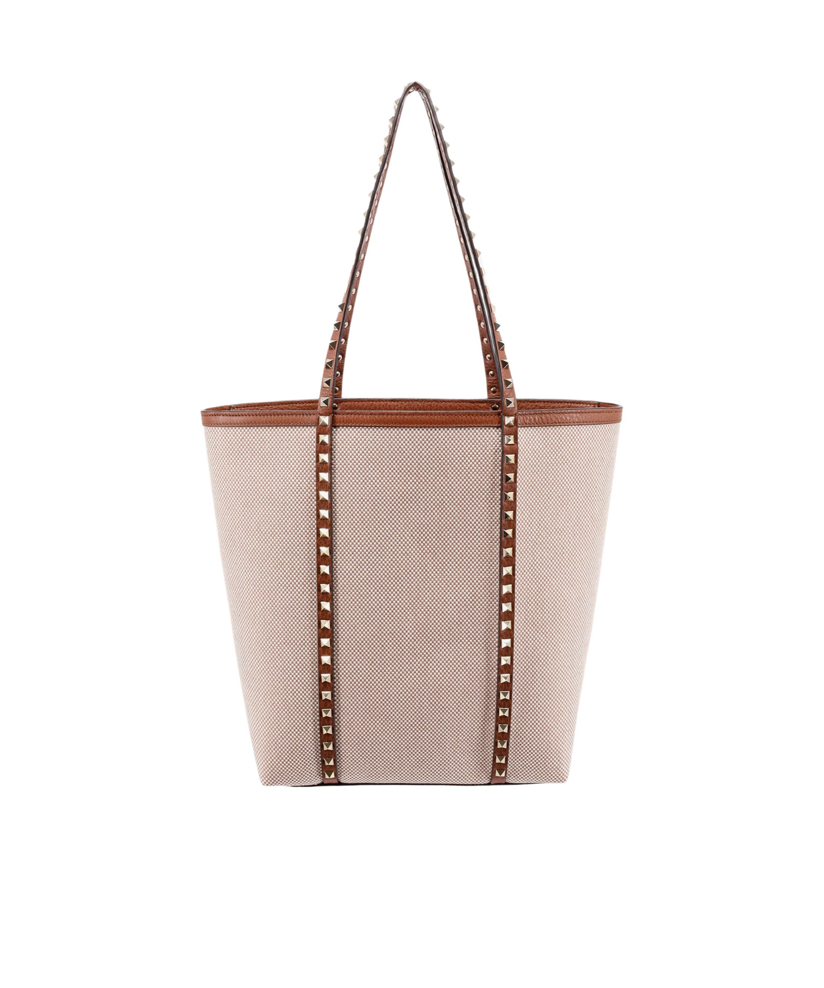 Valentino Rivet Detail Shoulder Bag In Nude