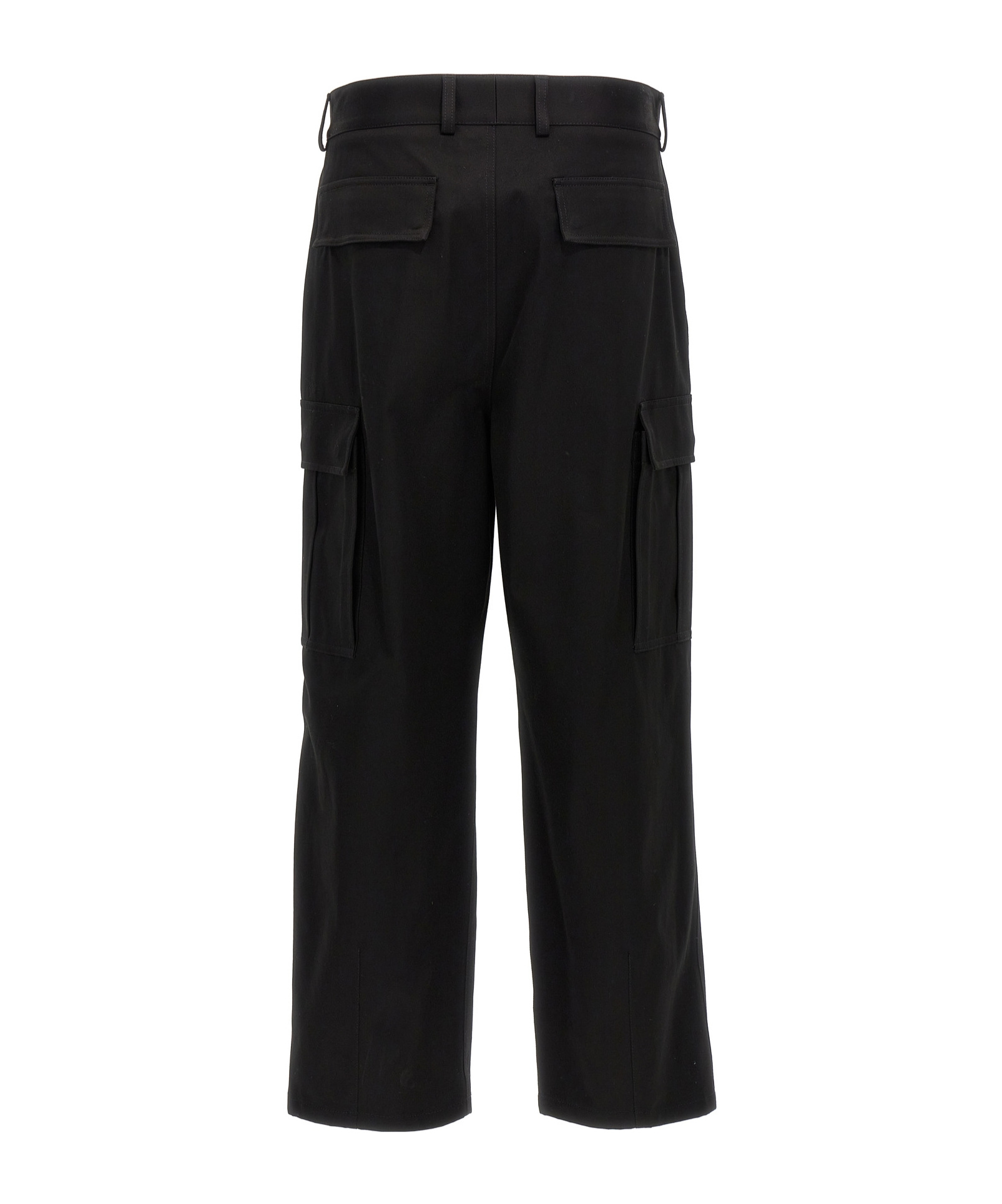 Dolce & Gabbana Single-pleated Cargo Pants With Embroidered Monogram In Black