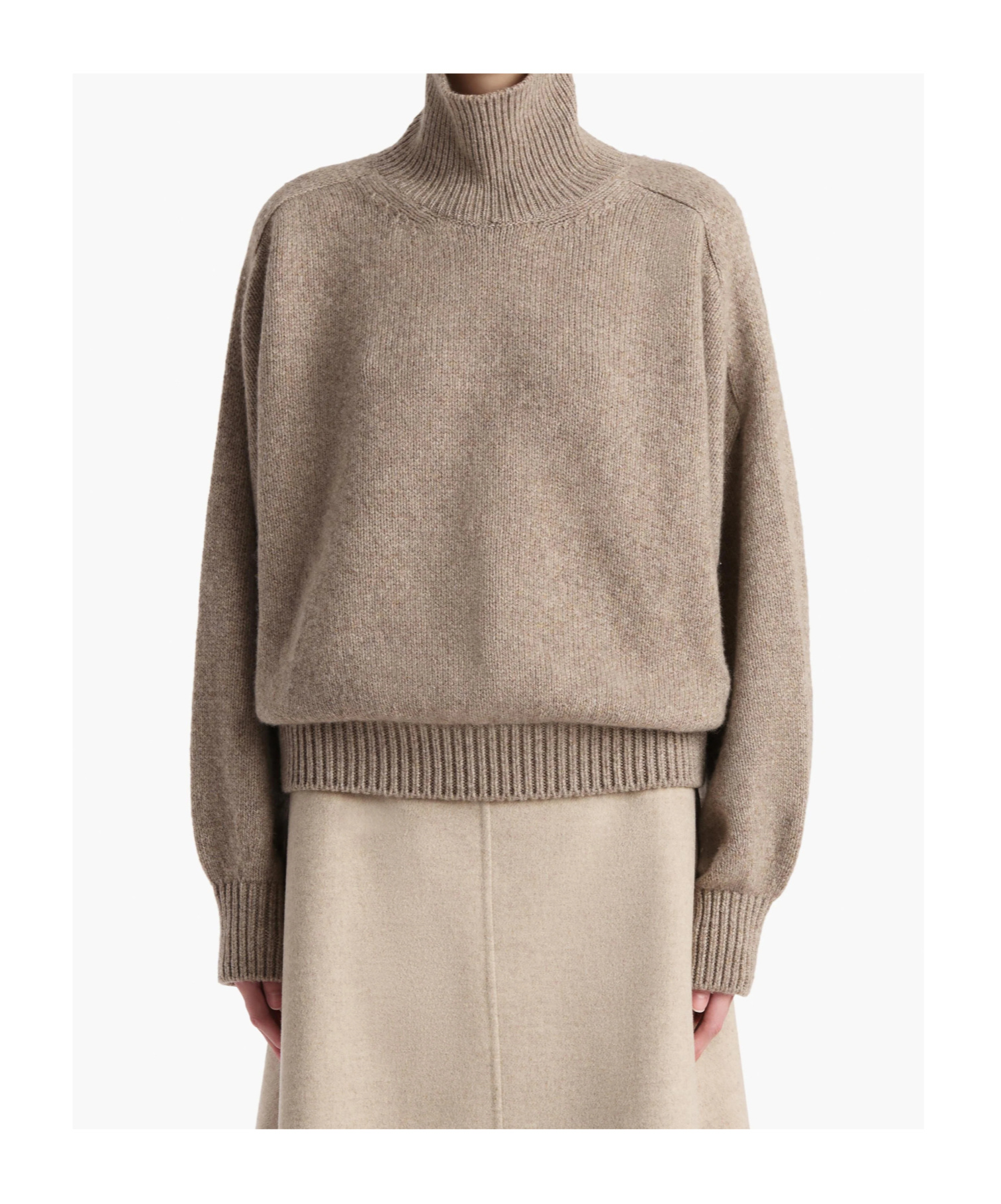 Khaite Willem Oversize Cashmere Turtleneck Sweater In Brown