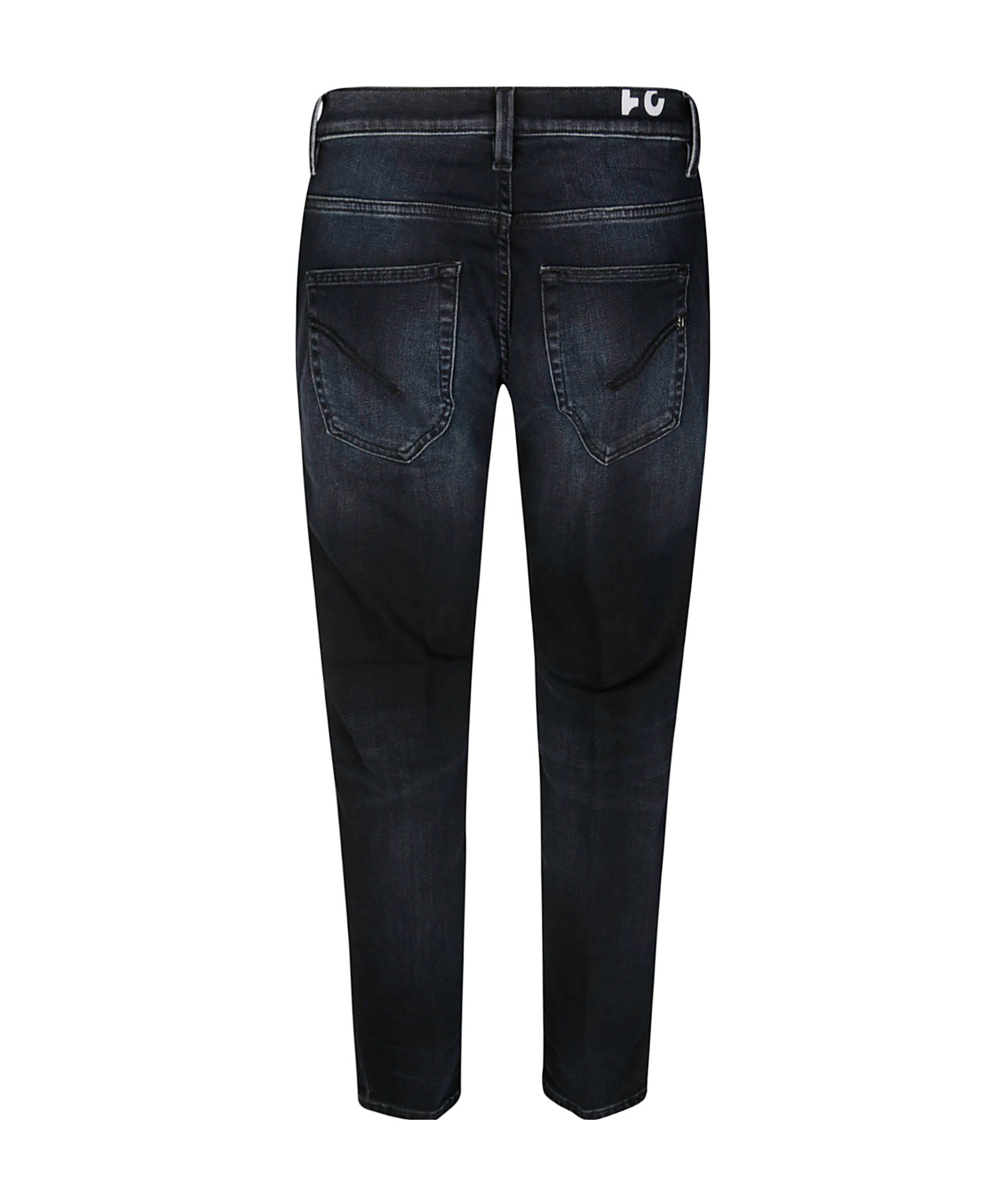 Dondup Brighton Jeans Faded Five-pocket Belt Rivet In Black