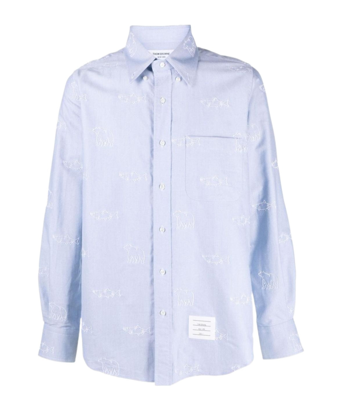 THOM BROWNE ANIMAL-EMBROIDERED LONG-SLEEVE SHIRT