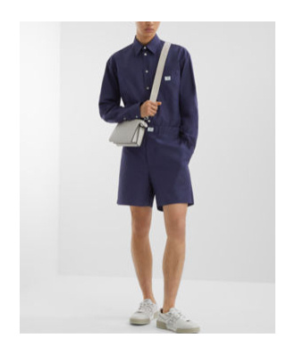 Fendi Logo Long-sleeved Shirt In Blue