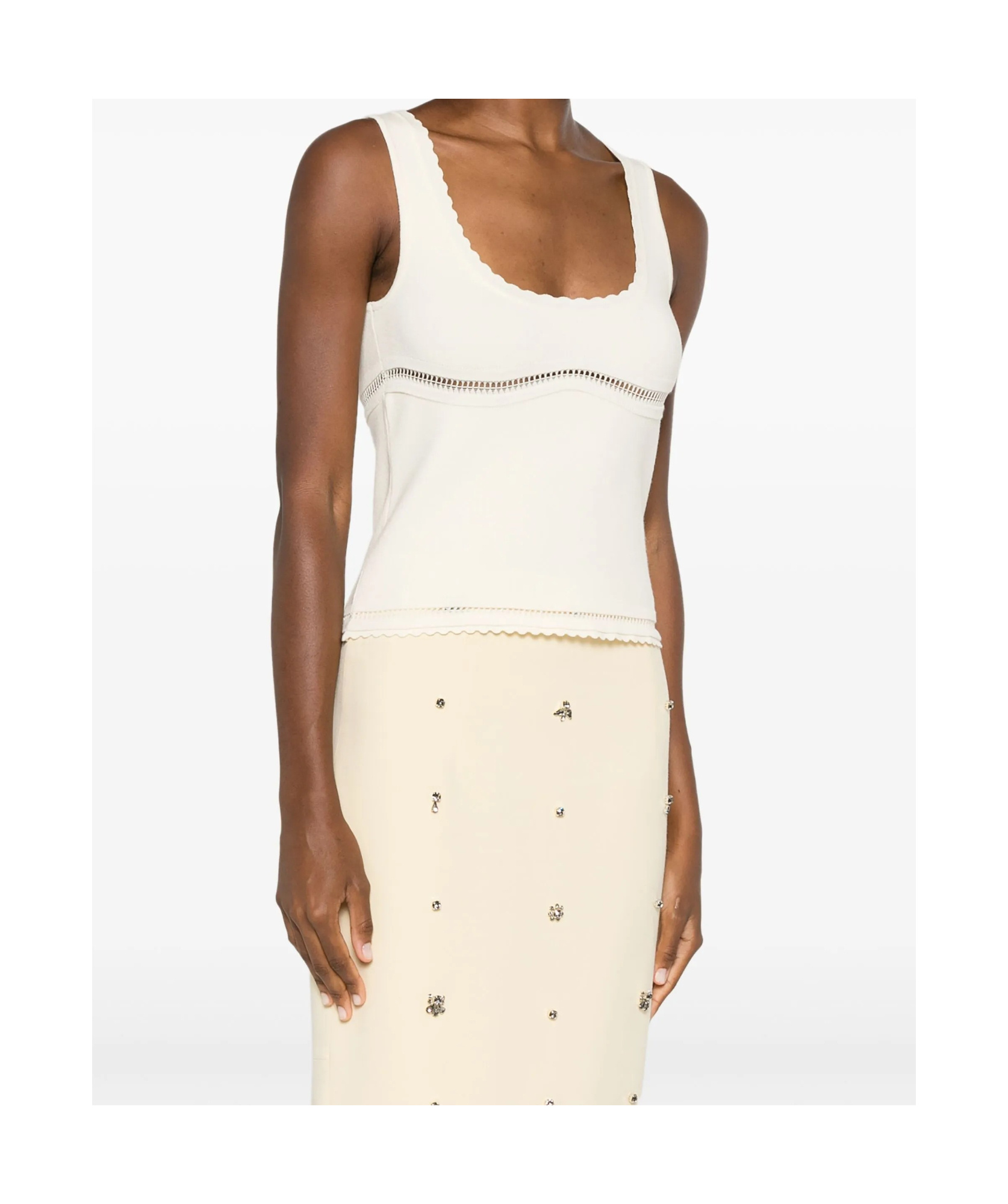 Shop Blumarine Cut-out Detailed Tank Top