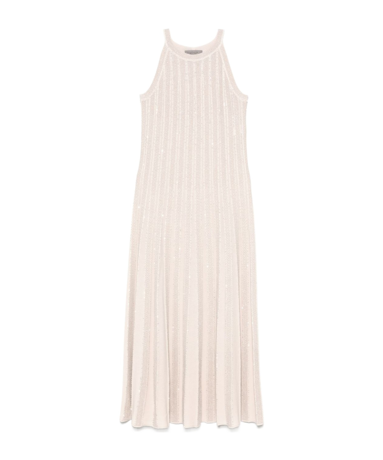 D Exterior D.exterior White Long Dress Sleeveless Lurex-effect