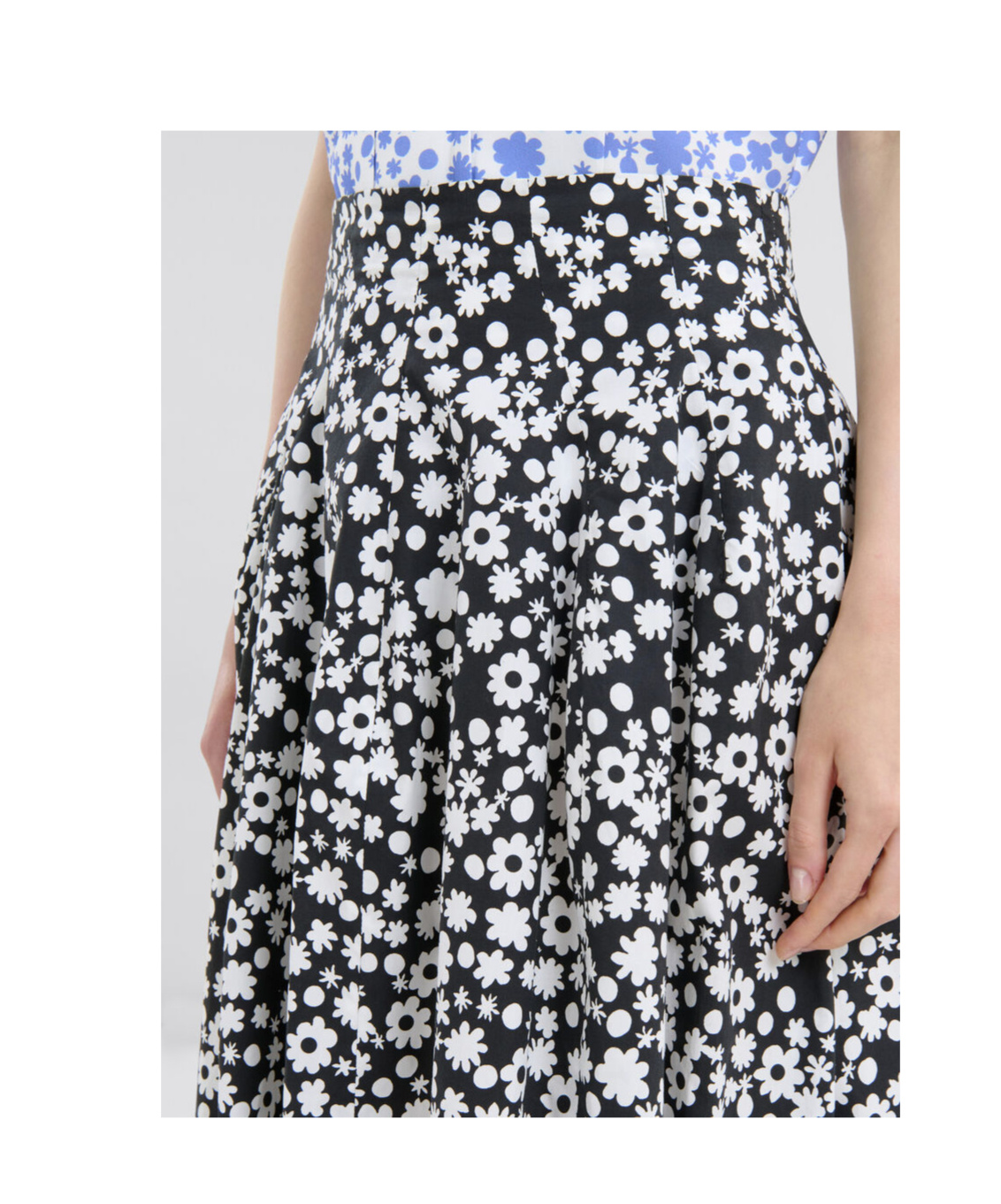 Marni Floral Print Midi Dress In Gray