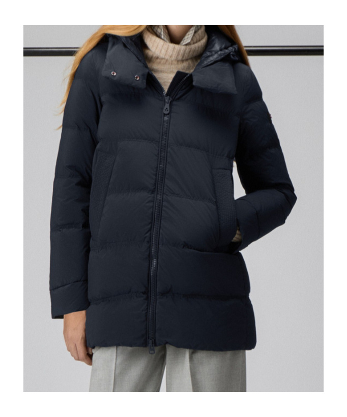 Peuterey Down Jacket With Contrasting Hood In Blue