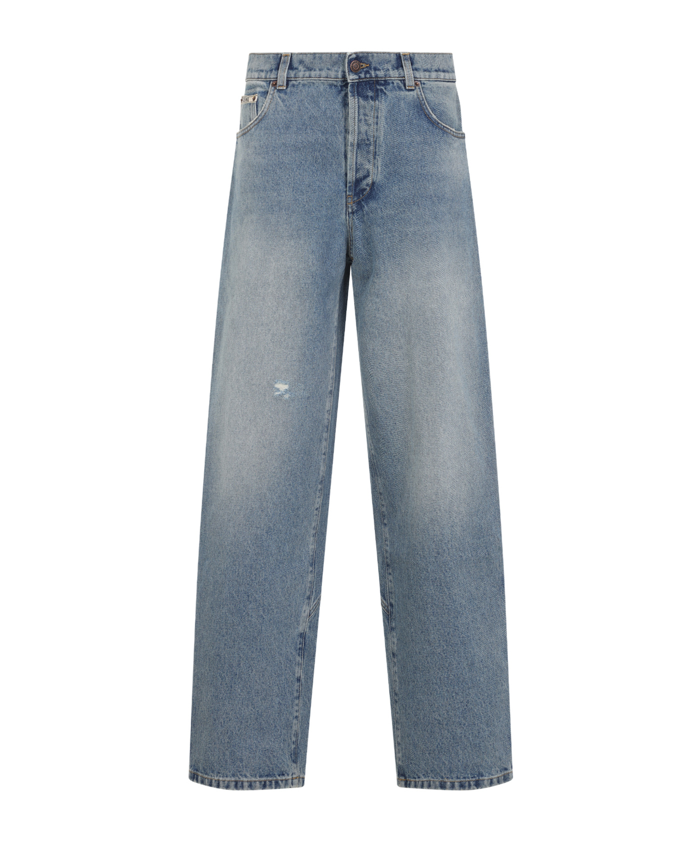 Moschino Relaxed High-waist Jeans With Classic Five-pocket Styling In Blue